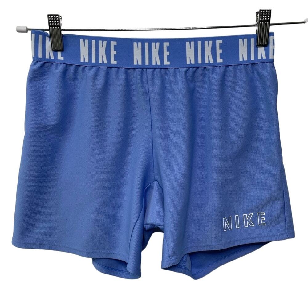 Nike Dri-Fit Pull On‎ High Waisted Training Sports Short Stretch Blue Junior XL